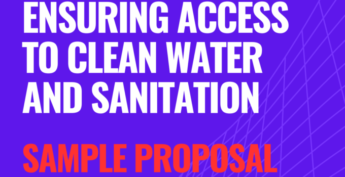 Sample Proposal on Ensuring Access to Clean Water and Sanitation for NGOs