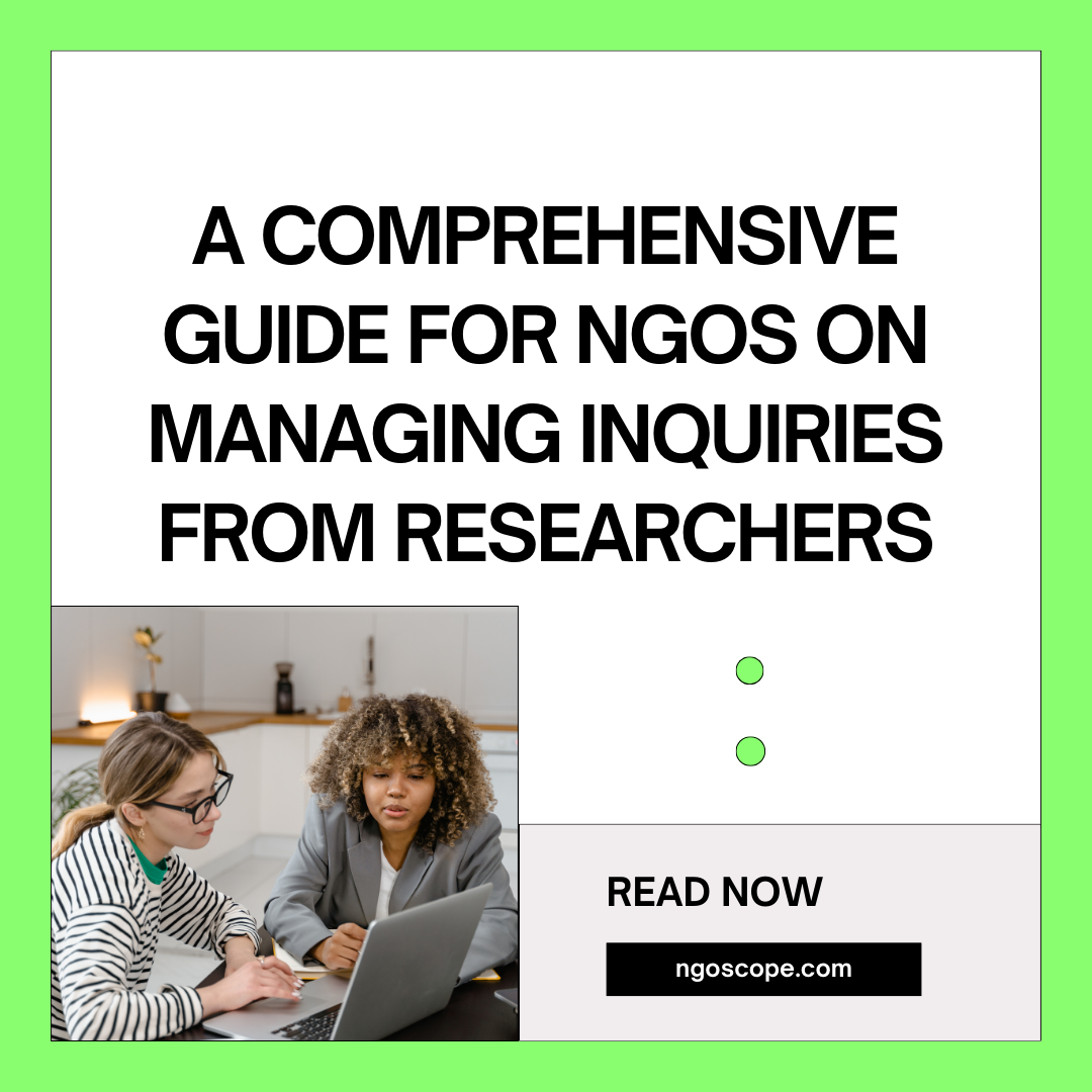 A Comprehensive Guide for NGOs on Managing Inquiries from Researchers: Free resource on Navigating Data Requests