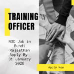 Training Officer NGO Job in Bundi Rajasthan Apply By 31 January 2026