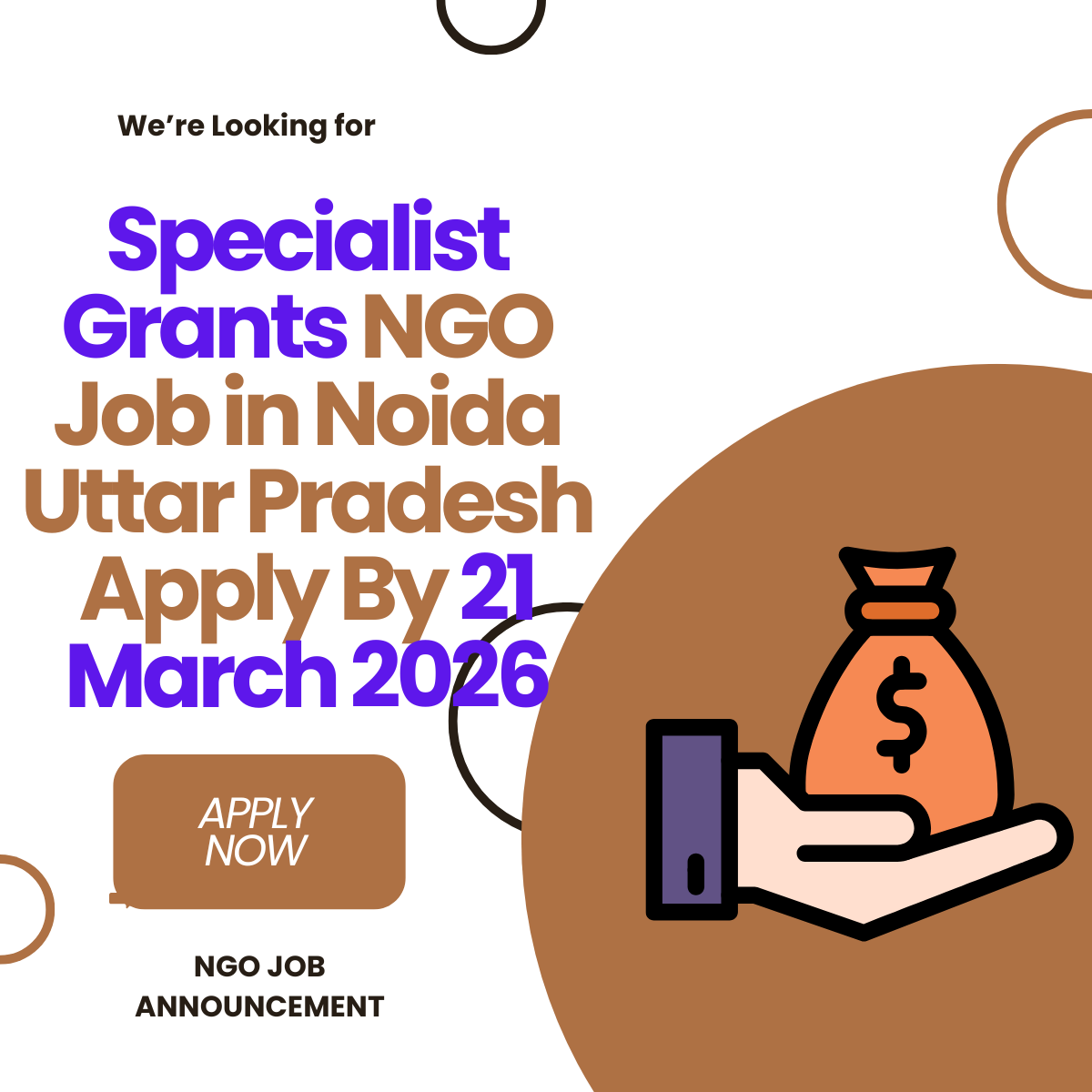 NGO Job in Noida Uttar Pradesh for Specialist Grants Apply By 21 March 2026