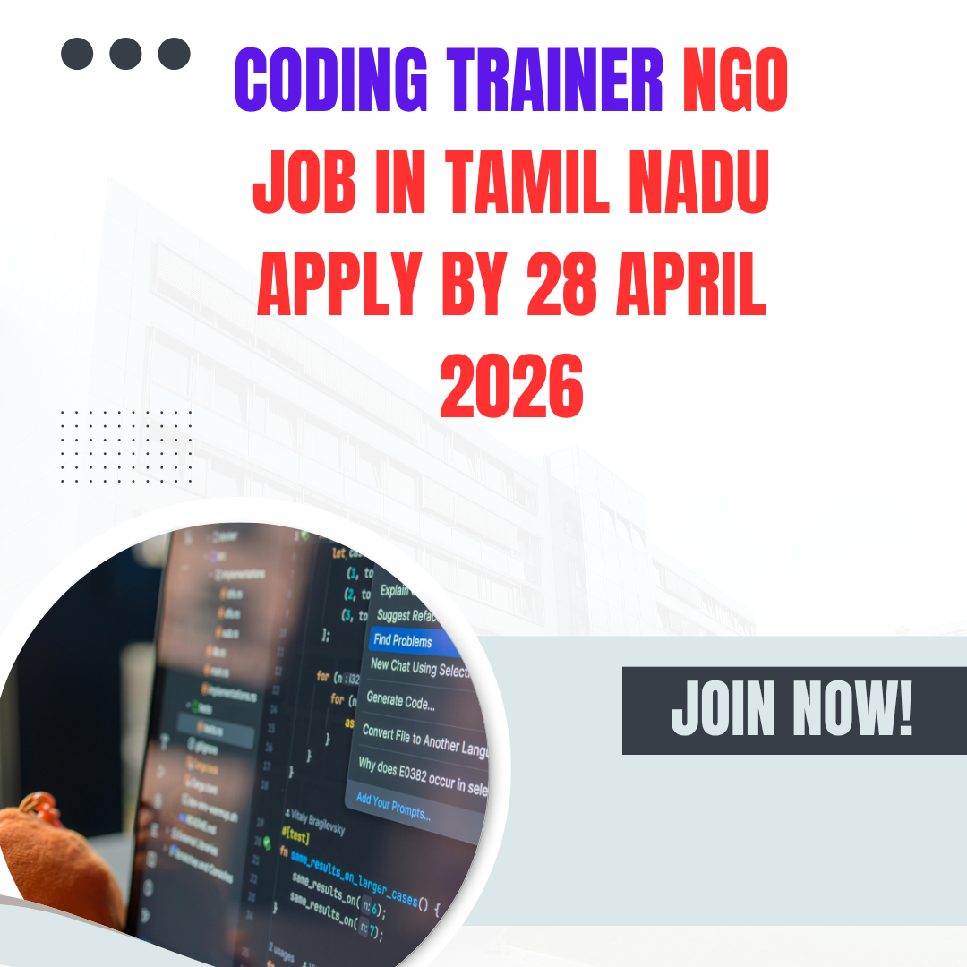 NGO Job in Tamil Nadu Coding Trainer Apply By 28 April 2026 ngoscope.com