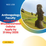 NGO Job in Bhubaneshwar Odisha for Anthropology Faculty Apply by 31 May 2026 ngoscope.com