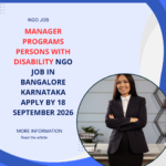 NGO Job in Bangalore Karnataka for Manager Programs Persons with Disability Apply by 18 September 2026 ngoscope.com