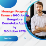 NGO Job in Bangalore Karnataka for Manager Program Finance Apply by 9 October 2026 ngoscope.com
